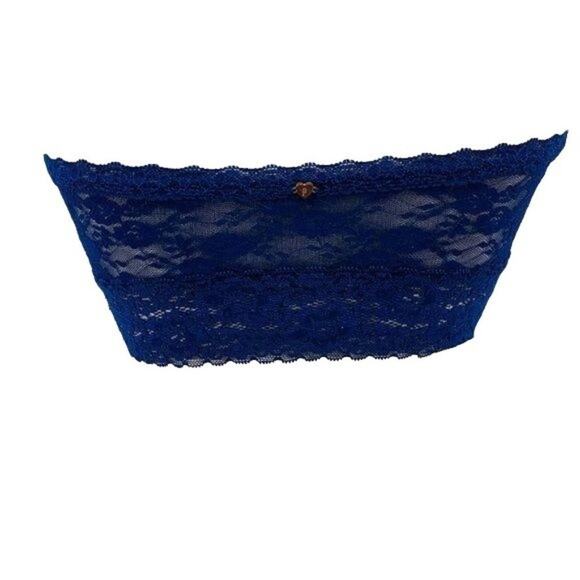 Victoria's Secret PINK Navy Blue Lace Bandeau Wire Free Medium - Picture 4 of 9